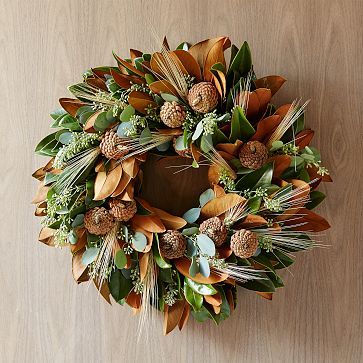 Magnolia Wheat Wreath | West Elm (US)