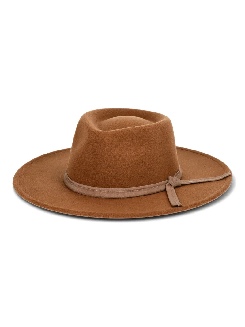 Time and Tru Women’s Felt Fedora Hat with Grosgrain Trim - Walmart.com | Walmart (US)