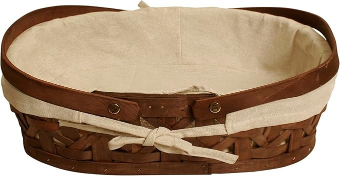 wald imports 15" Stained Woodchip w/Cloth Liner Basket, Brown | Amazon (US)