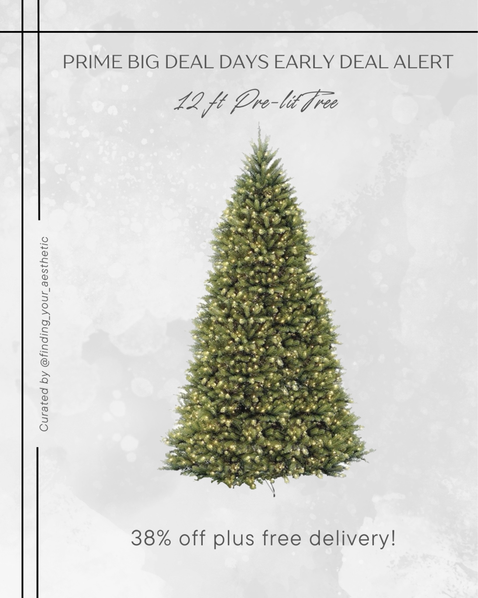 Prime Big Deal Days early deal alert - this gorgeous 12ft pre-lit tree is 38% off and has free delivery! This is a great price for the size of this tree. 

Artificial tree, faux Christmas tree, pre lit tree white lights, large Christmas tree, Christmas decor, holiday decor, Amazon deals, Amazon prime deals, Amazon home, Amazon Christmas

#LTKxPrime #LTKhome #LTKHoliday