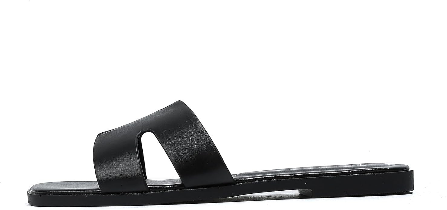 Stratuxx Kaze Open Toe Flat Dress Sandals Womens Slide Comfortable Summer Black, White, Tan Sanda... | Amazon (US)