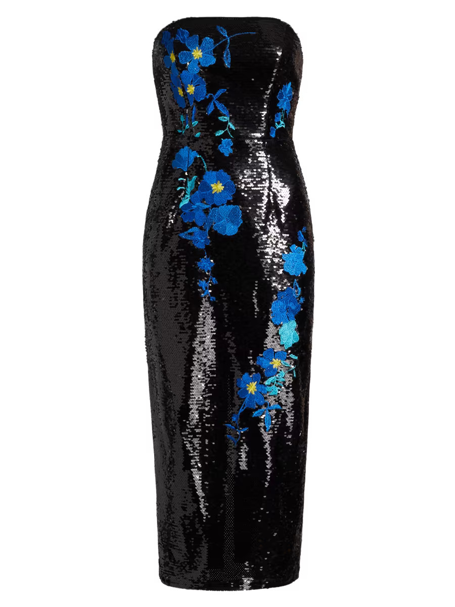 Kait Vines of Floral Sequin Dress | Saks Fifth Avenue