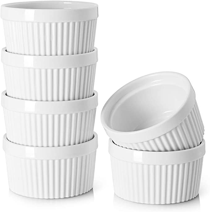 DOWAN 8 oz Ramekins - Ramekins for Creme Brulee Porcelain Ramekins Oven Safe, Classic Style Ramek... | Amazon (US)