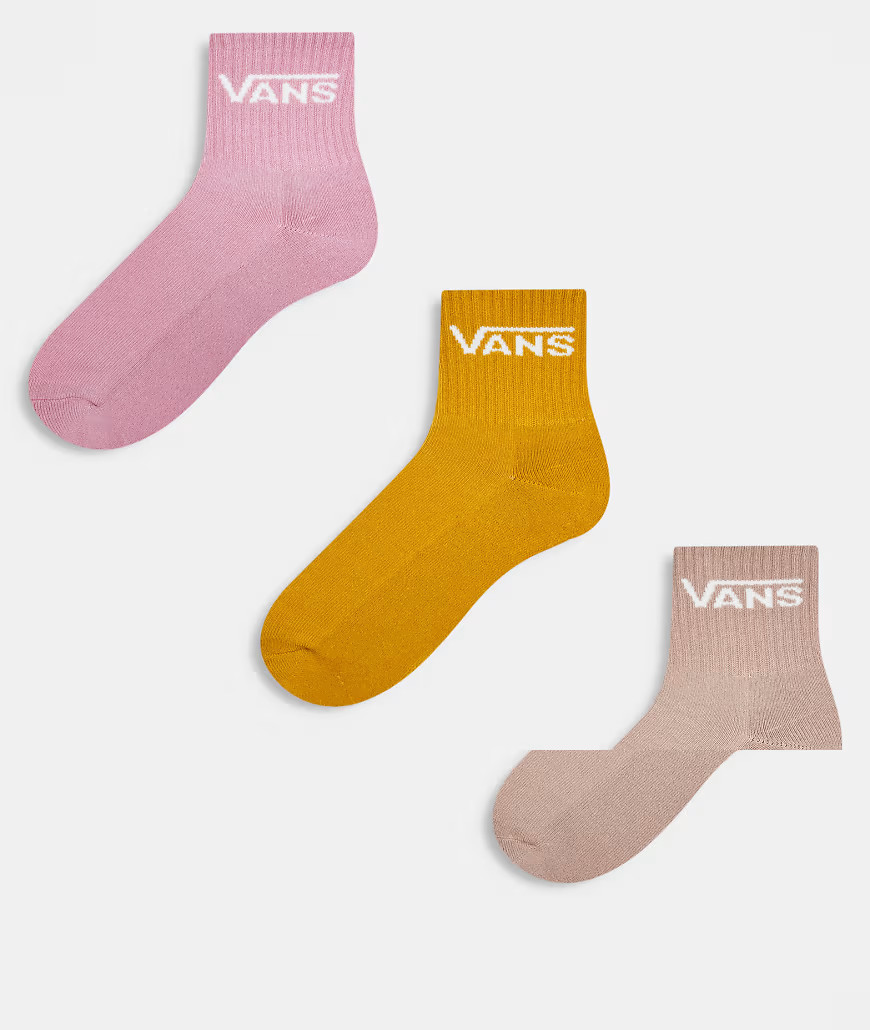 Vans 3-pack classic half crew socks in pastel multi-Pink | ASOS (Global)