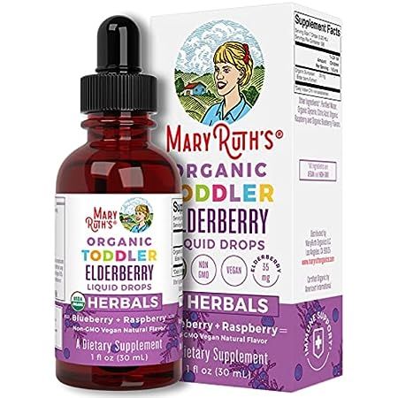 Organic Sambucus Black Elderberry Syrup Liquid Drops by MaryRuth's, Immune Support, Vegan, Non-GMO & | Amazon (US)