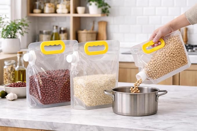 Kit 12 Sacos Herméticos 1,5L para Armazenar Grãos e Alimentos – Tampa de Rosca, Reutilizávei... | Amazon (BR)