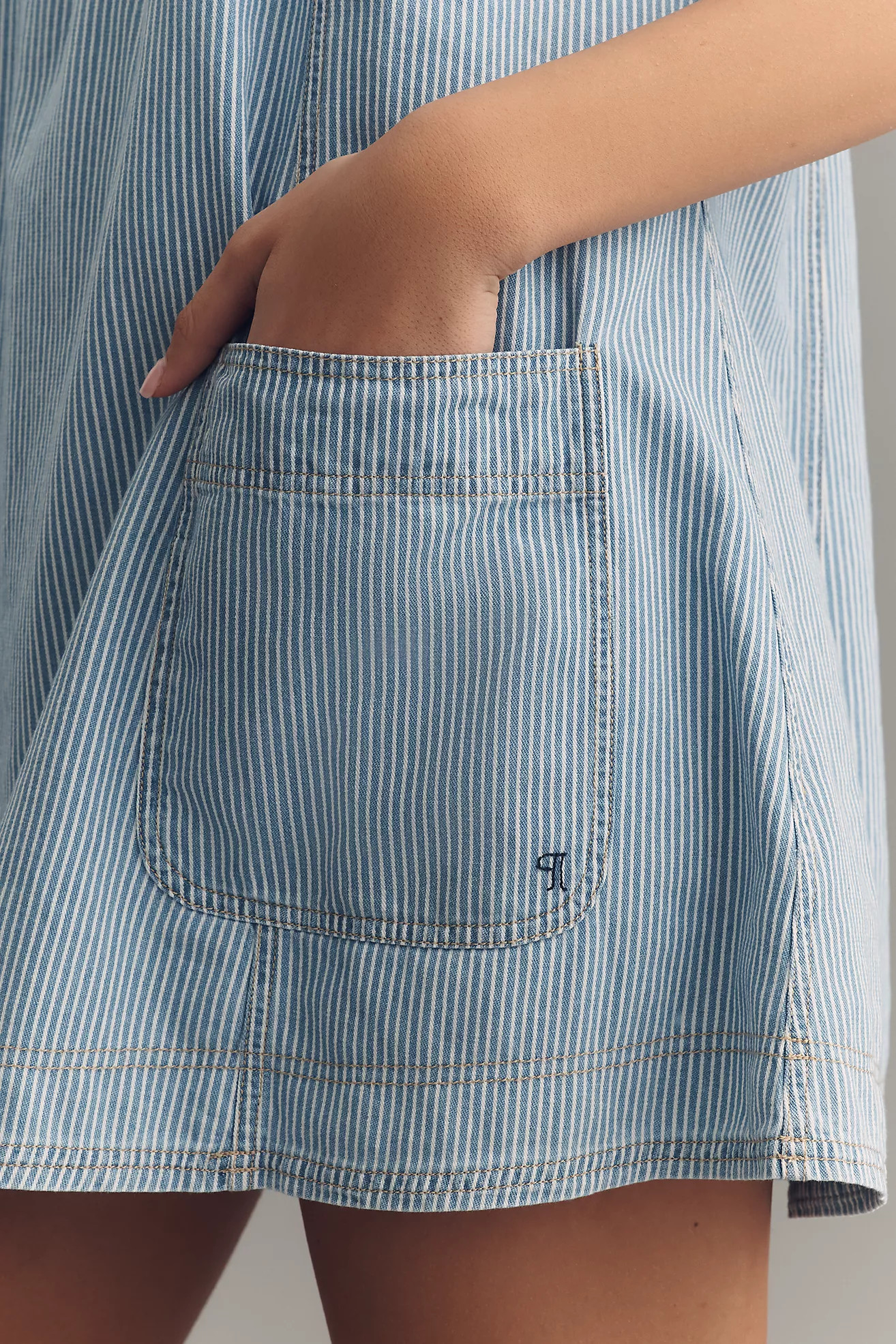 Pilcro Square-Neck Swing Mini Dress | Anthropologie (US)