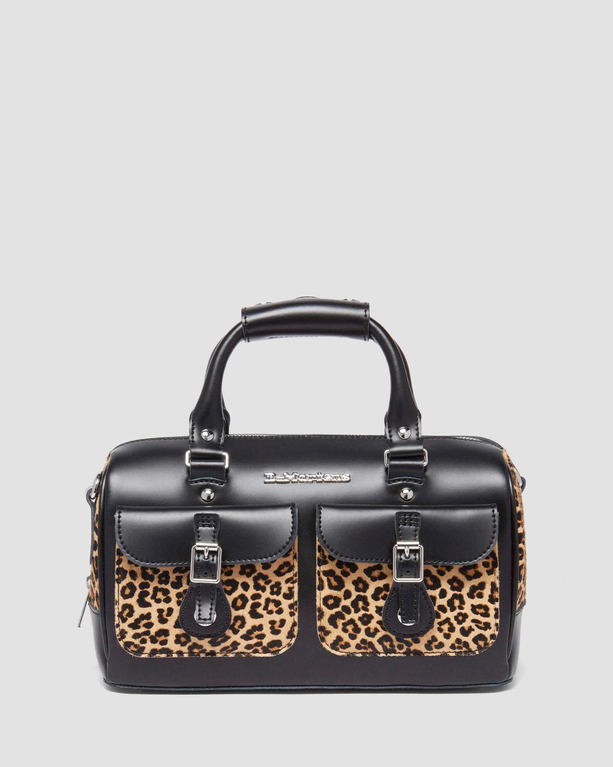 Leopard Print Hair-On Top Handle Bag in Black | Dr. Martens | Dr. Martens