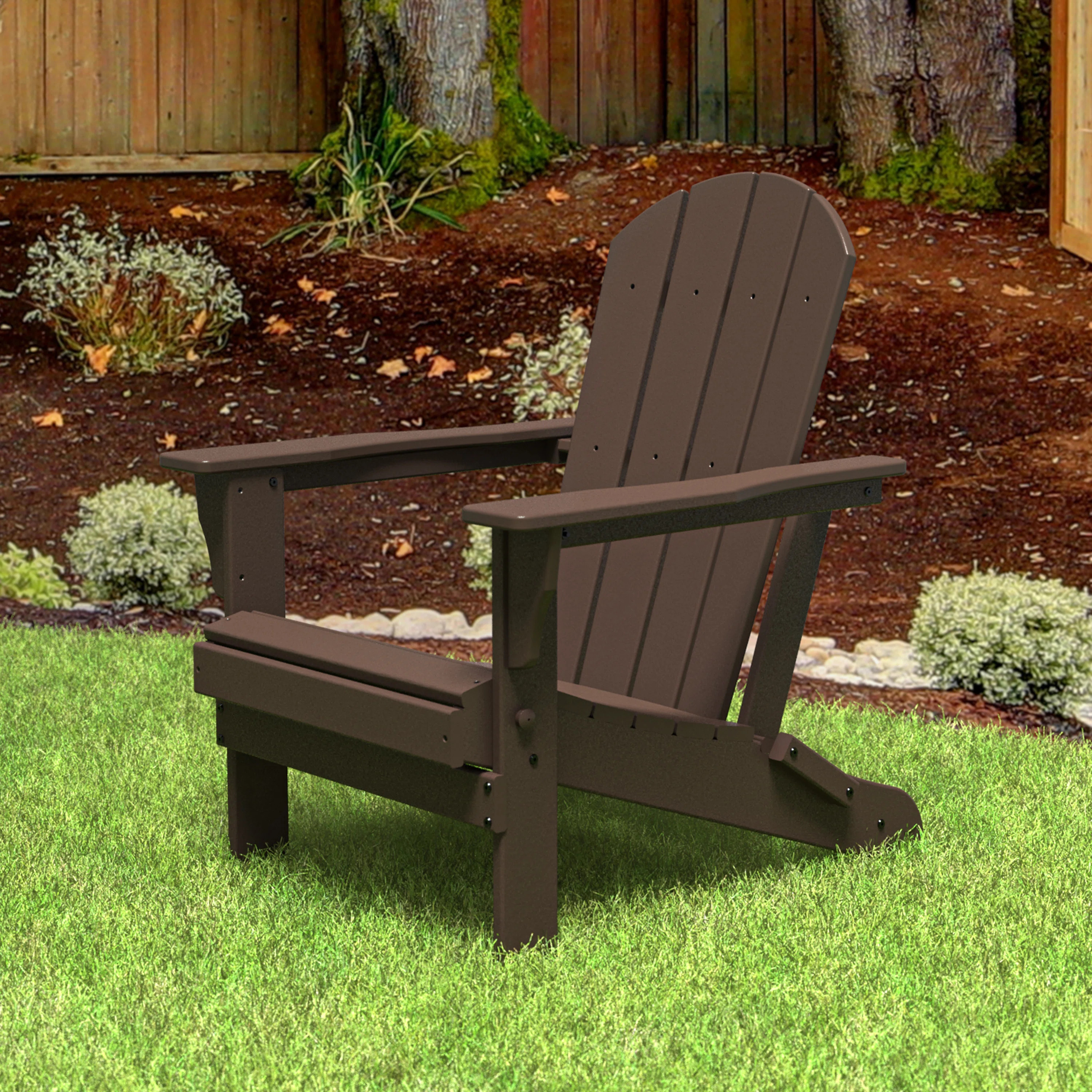 Folding Adirondack Chair in Dark Brown | Wayfair North America