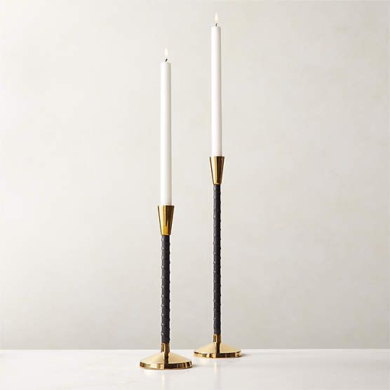 Leather Taper Candle Holder | CB2