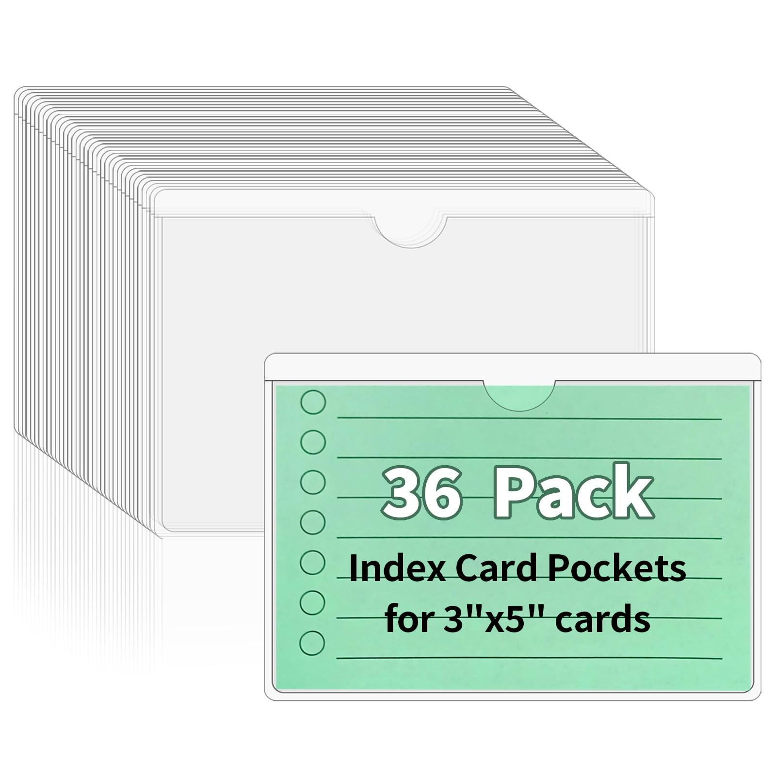 Storage Bin Labels, 36 Pack 3x5 Index Card Holder, Clear Adhesive Pockets, Removable Tote Labels ... | Amazon (US)