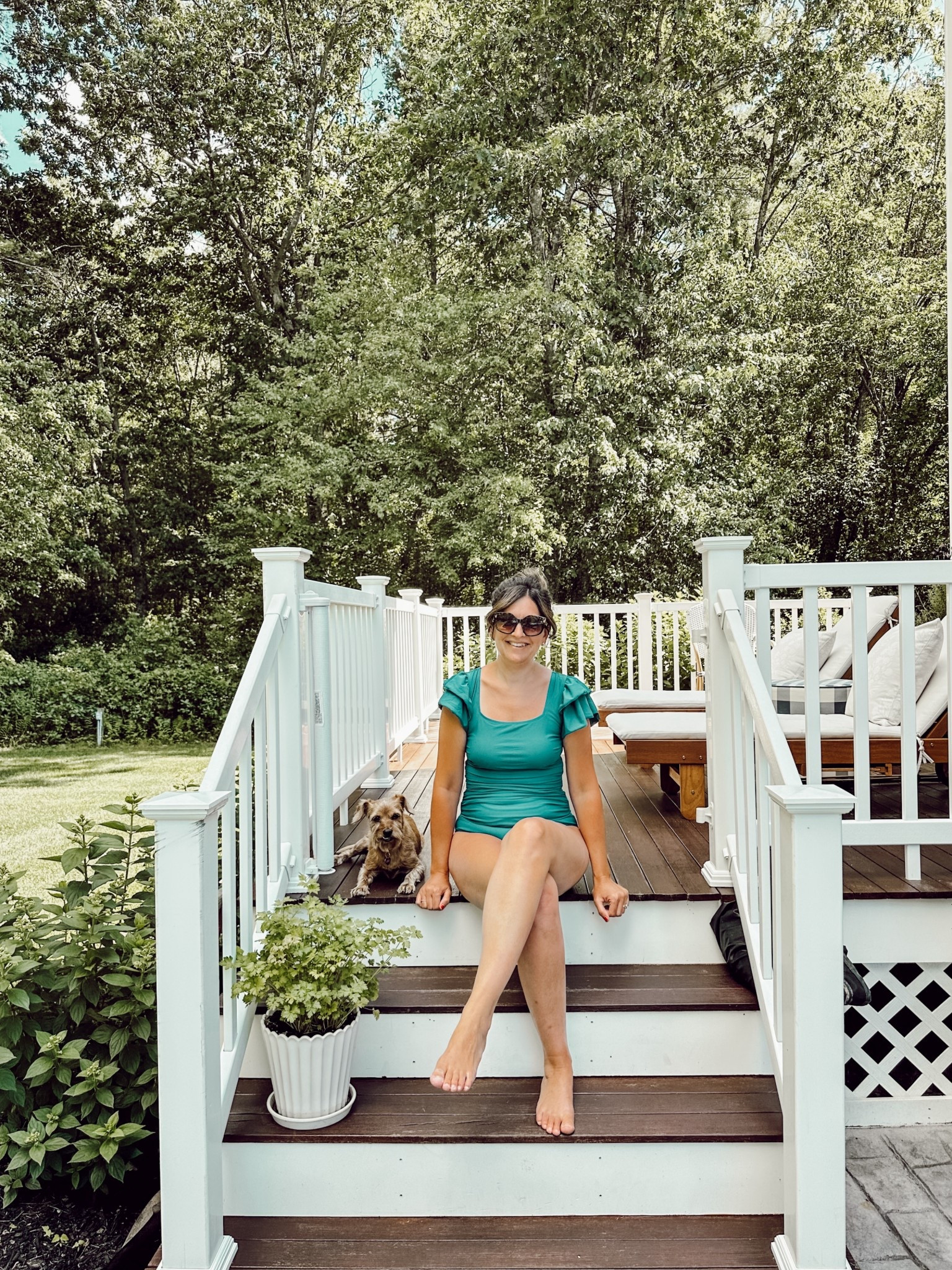 This suit had me at ruffle sleeve!!! I own this in 2 colors because I love it so much. I’m wearing a size medium and it fits those of us with long torsos. 

#LTKSwim #LTKFindsUnder50