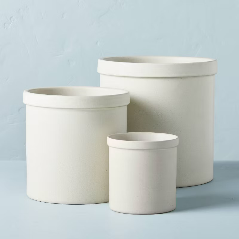 Glazed Stoneware Planter Pot Sour Cream - Hearth & Hand™ with Magnolia | Target
