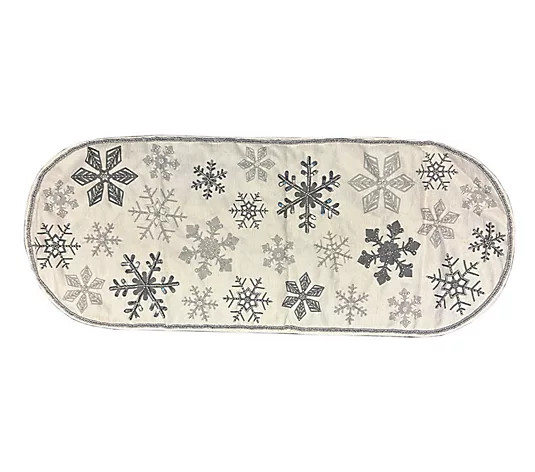 Temp-tations Holiday 13"x35" Table Runner with Beaded Embellishments - QVC.com | QVC