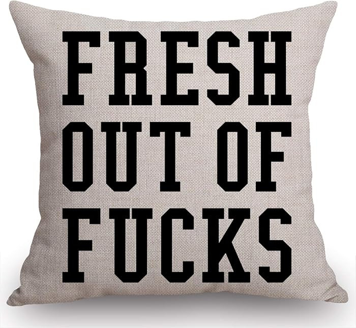 Swono Funny Quote Decorative Throw Pillow Case Fresh Out of f CKS Funny Decoration Cushion Cover ... | Amazon (US)