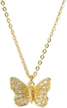 Butterfly Dainty Choker Necklace 18K Gold Plated With CZ Butterfly Choker Necklace Gold Chain Nec... | Amazon (US)