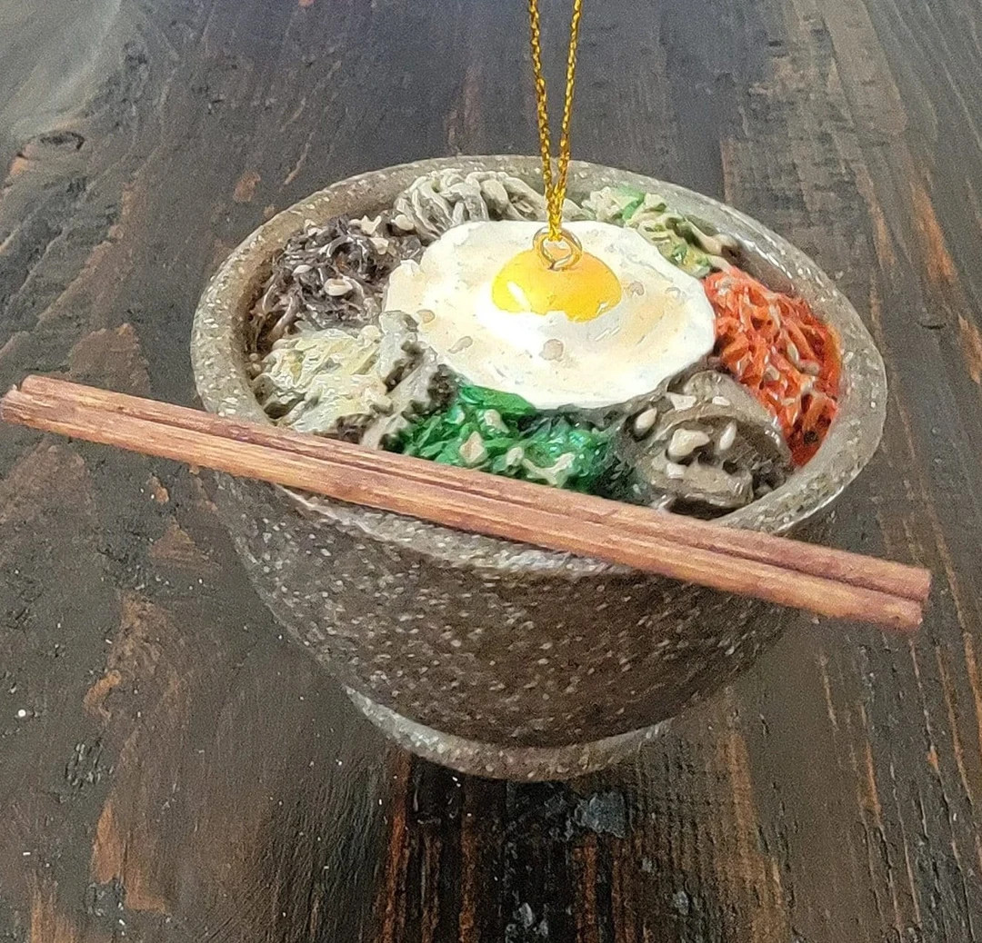 Bibimbap Korean Rice Bowl Christmas Food Ornament - Etsy | Etsy (US)