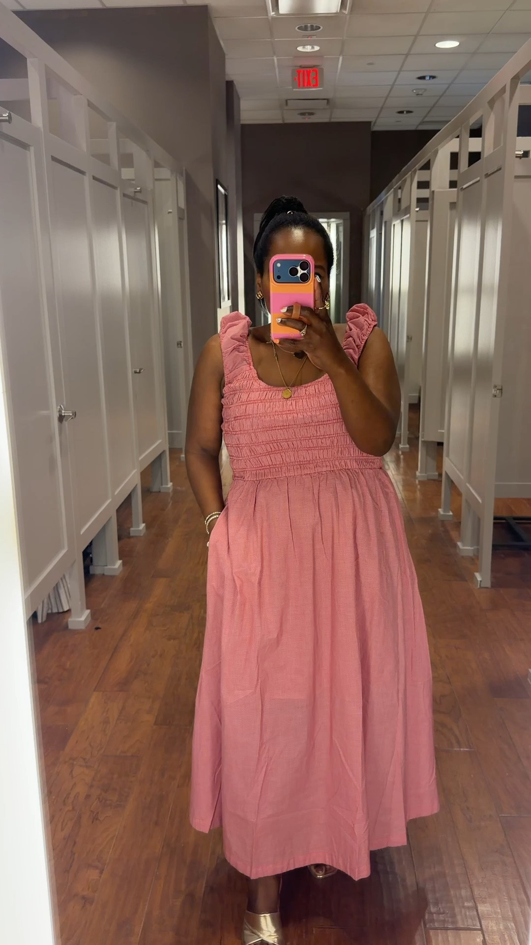 Love this red gingham printed dress from Loft - wearing the size large. Summer dress / summer outfit / midsize style

#LTKgrwm #LTKootd #LTKdayinmylife