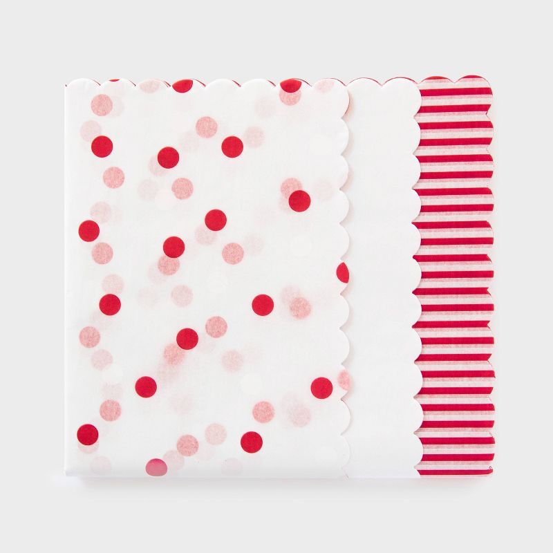25ct Scallop Tissue Paper Red and White - Sugar Paper™ + Target | Target