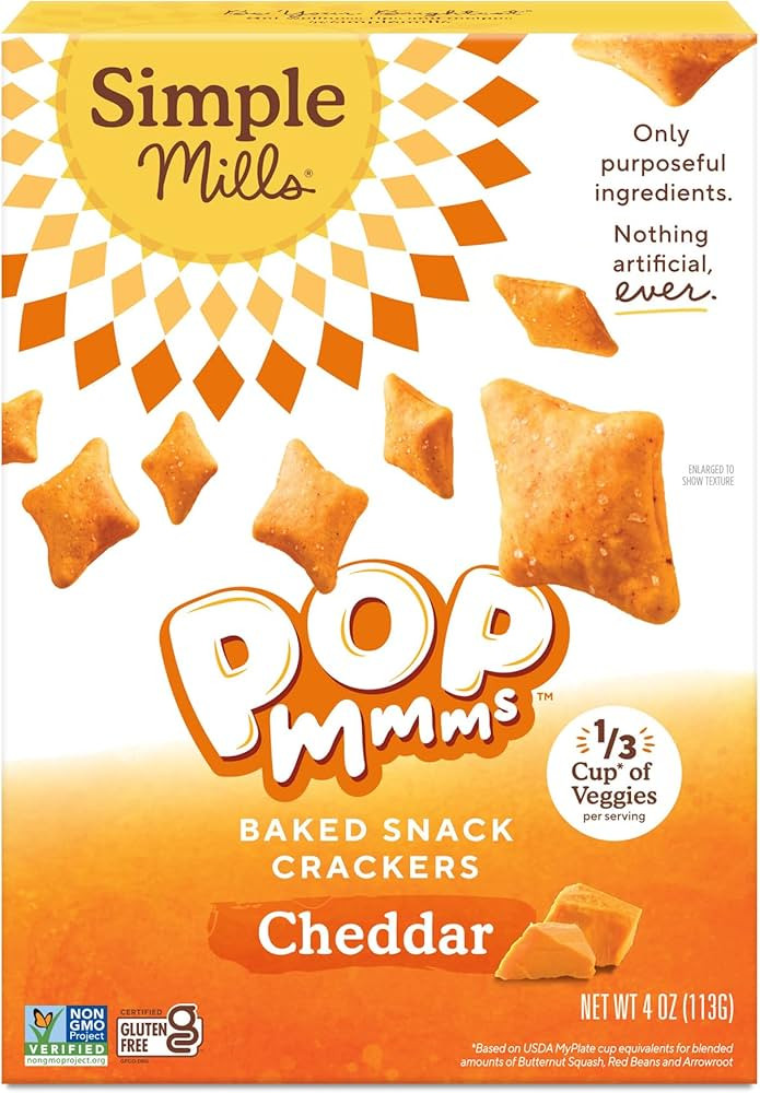 SIMPLE MILLS Pop Emms Cheddar Crackers, 4 OZ | Amazon (US)