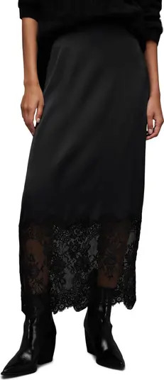 AllSaints Flora Lace Hem Maxi Skirt | Nordstrom | Nordstrom