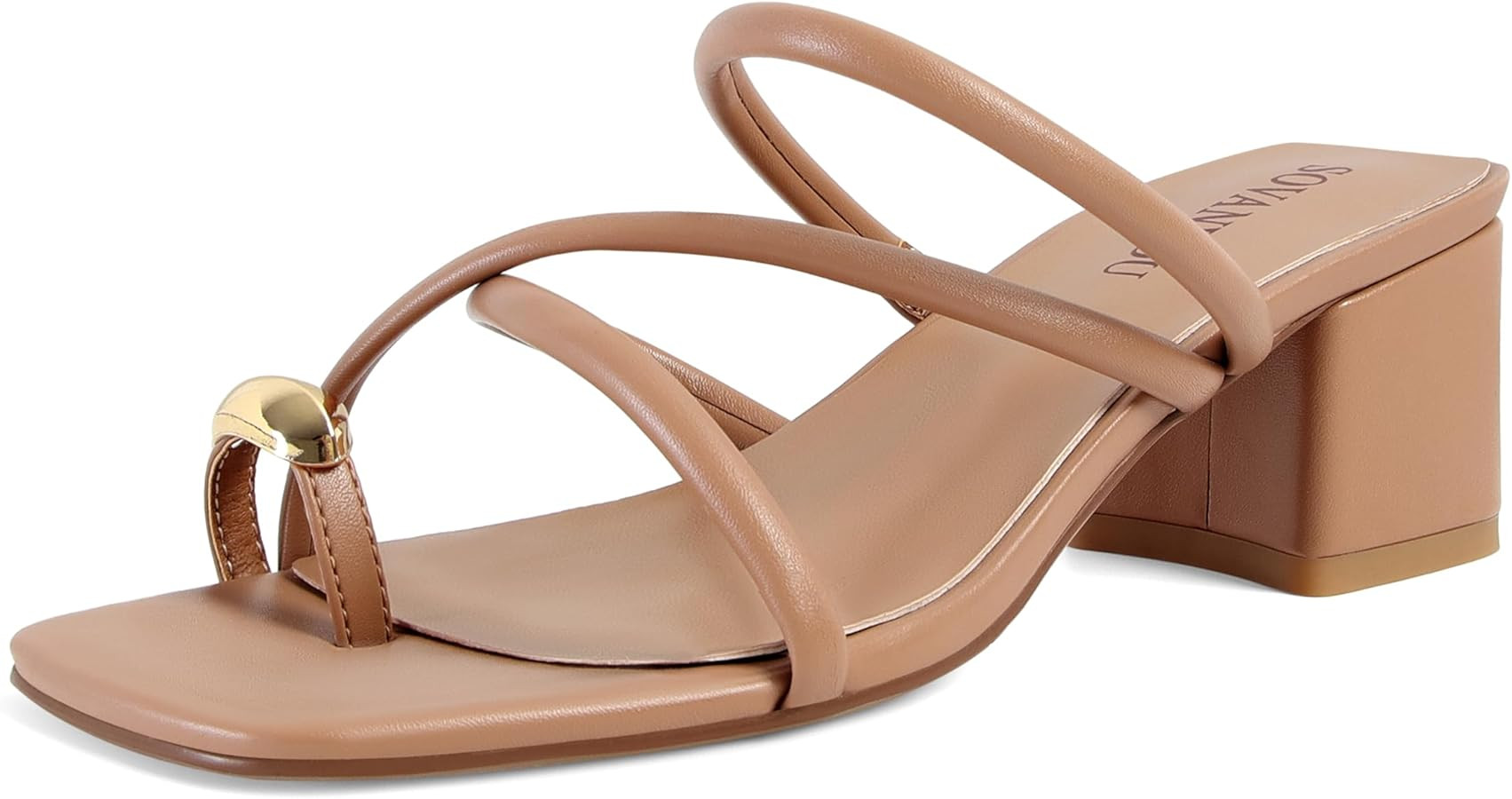 SOVANYOU Strappy Heeled Sandals for Women Toe Ring Chunky Block Heels Womens Wedge Sandals Opened... | Amazon (US)