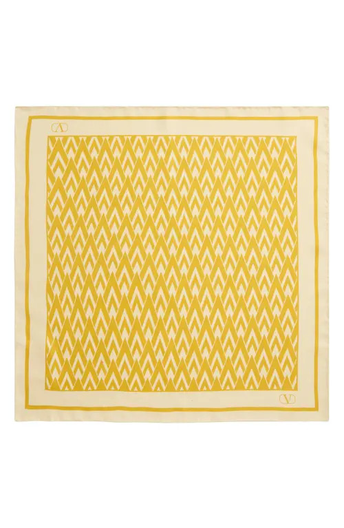 Valentino Garavani Toute la V Silk Square Scarf in Yellow Multi at Nordstrom | Nordstrom