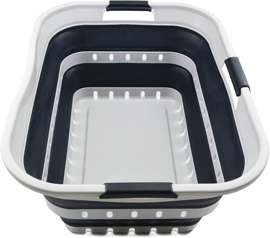 SAMMART 42L (11 gallon) Collapsible Plastic Laundry Basket - Foldable Pop Up Storage Container/Or... | Amazon (US)