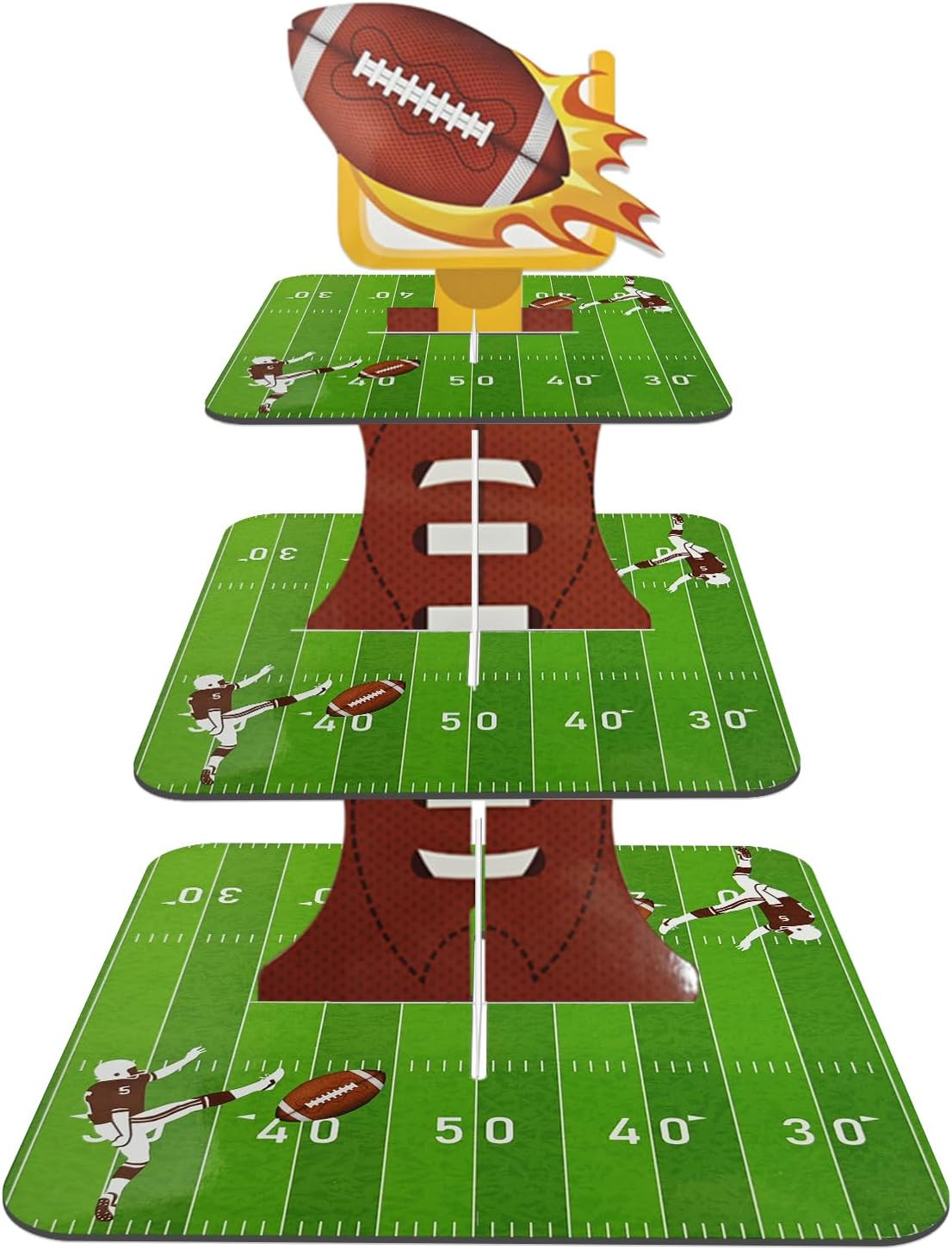 Football Cupcake Stand, 3 Tier Dessert Tower Football Super Bowl Game Theme Party Decorations Reu... | Amazon (US)