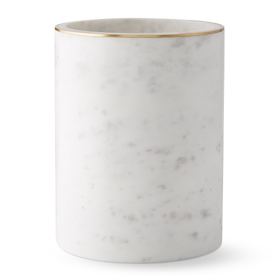 Marble and Brass Wastebasket | Williams-Sonoma