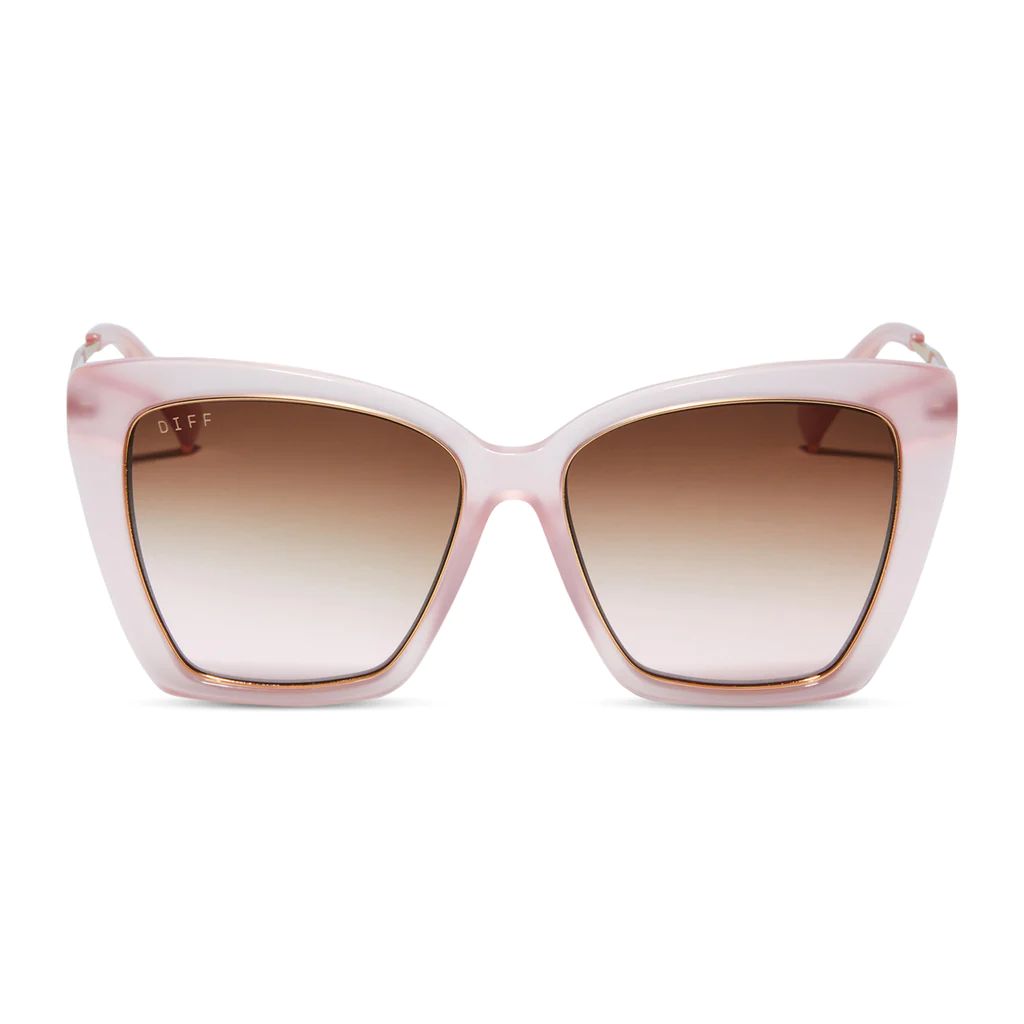 COLOR: rose tea pink   taupe rose gradient sunglasses | DIFF Eyewear