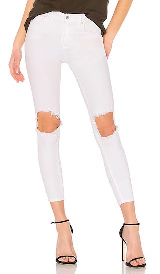 Free People High Rise Busted Skinny in White | Revolve Clothing (Global)