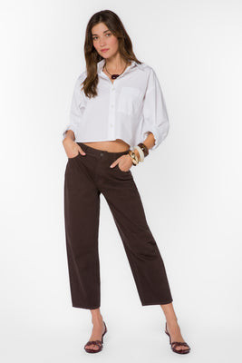 Reyna Walnut Denim Barrel Jeans 26 / Walnut Timber | Velvet Heart Clothing