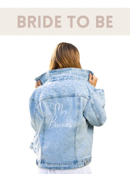 Bride denim jacket. Custom bride jacket. Gifts for the bride. Bridal shower gifts. Bachelorette party. Etsy bride finds.

#LTKWedding #LTKSeasonal #LTKFindsUnder100