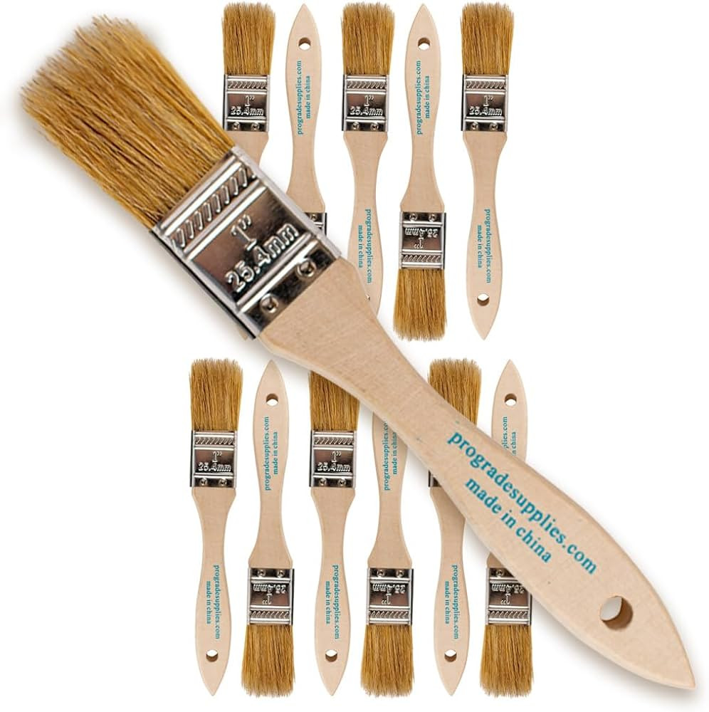 Pro Grade - Chip Paint Brushes - 12 Ea 1 Inch Chip Paint Brush Light Brown | Amazon (US)