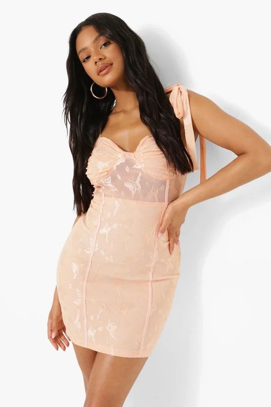 Ruched Cup Strappy Mini Dress | Boohoo.com (US & CA)