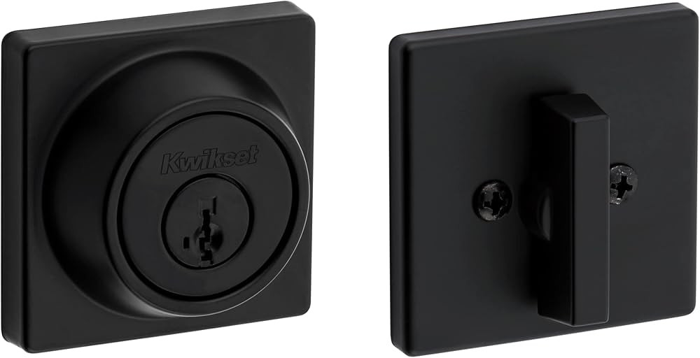 Kwikset 660 Contemporary Square Deadbolt, Keyed One Side, Featuring SmartKey Security™ in Matte... | Amazon (US)