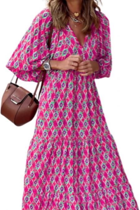 Costaric Womens Floral Print Puff Sleeve Maxi Dress 2023 Fall Oversized Casual Flowy Ruffle Streaks Pattern V Neck Long Dress $30.99

#LTKstyletip #LTKSeasonal #LTKfindsunder50