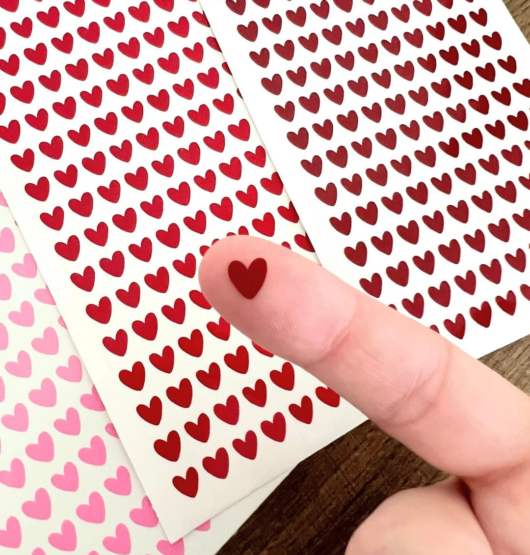 1/4 Inch Mini Heart Sticker Sheet 6mm Small Stickers Tiny Hearts Holo Stickers Holographic Planne... | Etsy (US)
