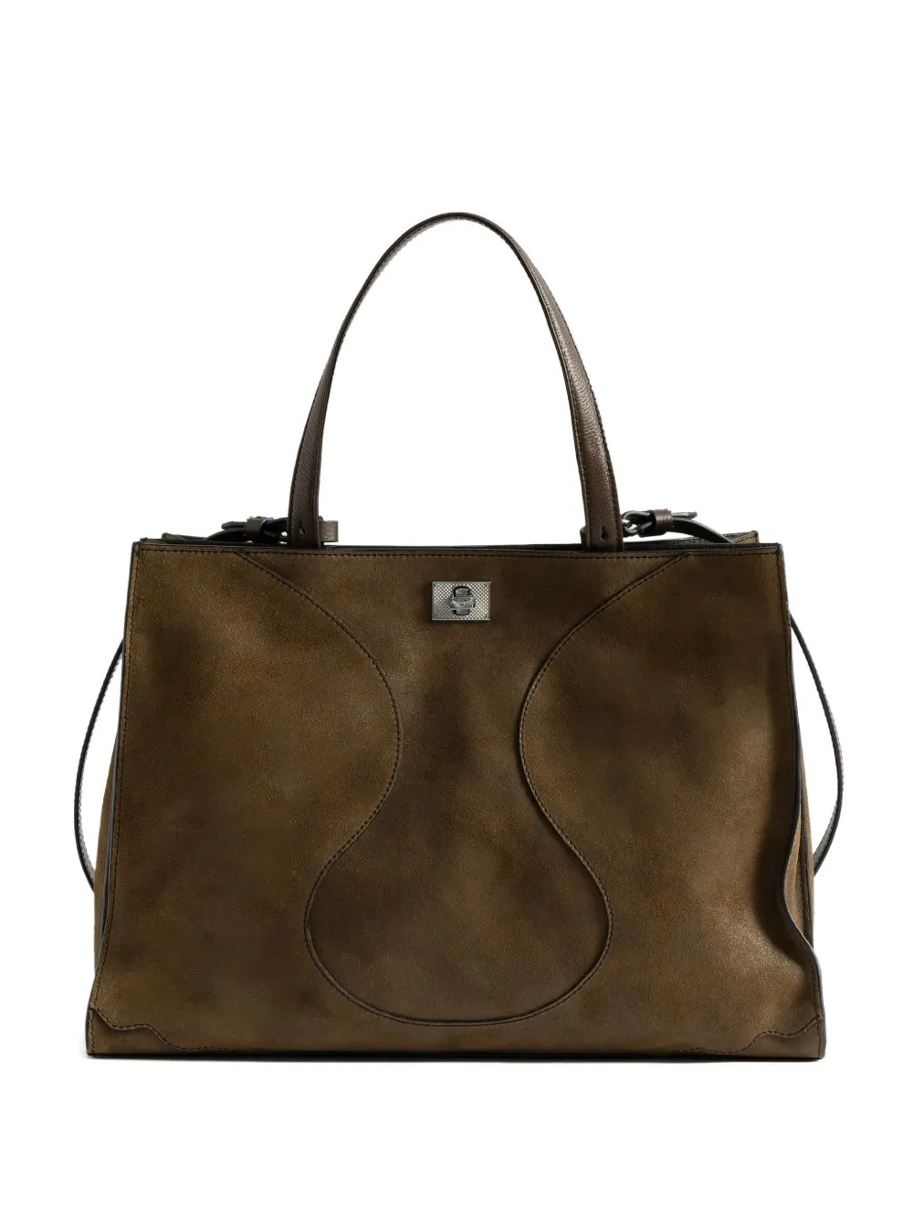 Zadig&Voltaire curved-detail Suede Tote Bag | Brown | FARFETCH UK | Farfetch Global