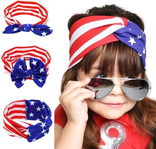 BinaryABC 4th of July Baby Headband,American Flag Headband,Fourth of july Decorations 3Pcs | Amazon (US)