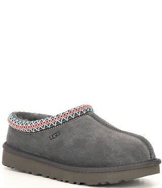 UGG® Women's Tasman Suede Embroidered Slippers | Dillard's
