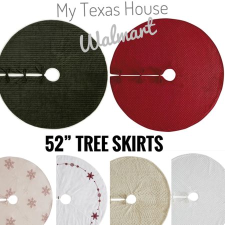 Cute 52” tree skirts from Walmart and my Texas house for $40. Christmas tree, holiday decor, velvet, faux fur, red and green

#LTKhome #LTKHoliday #LTKSeasonal
