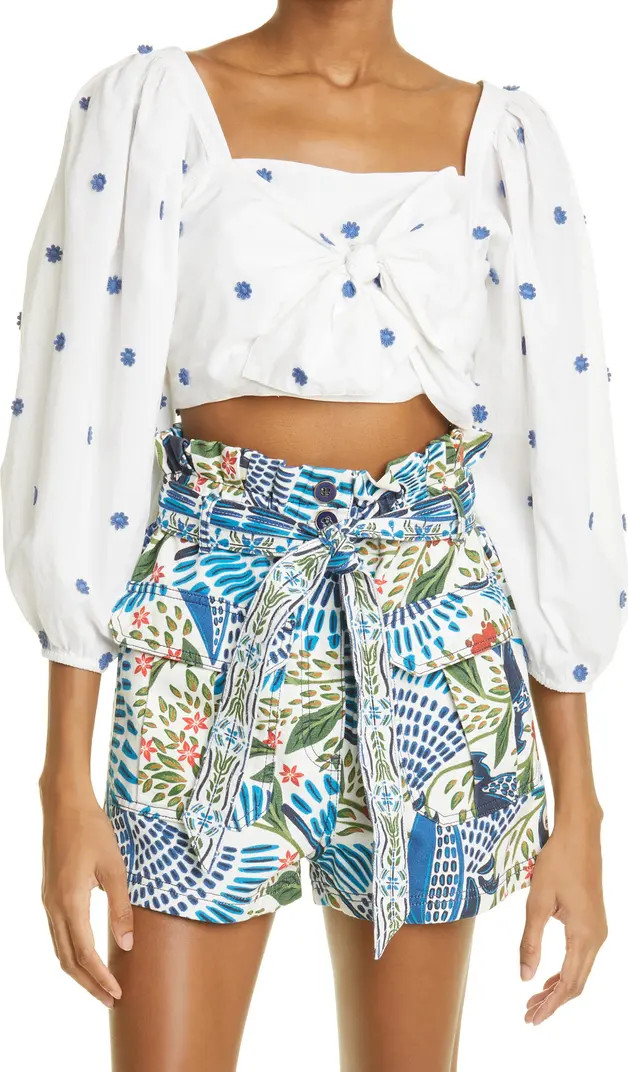 FARM Rio Embroidered Floral Crop Top | Nordstrom | Nordstrom