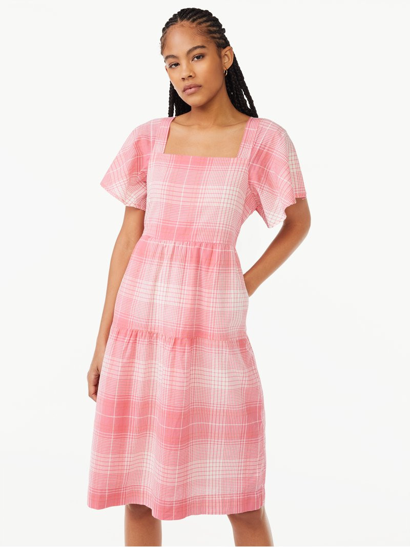 Free Assembly Women's Tiered Midi Dress | Walmart (US)
