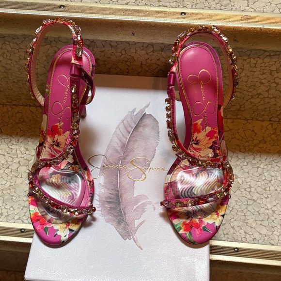 Jessica Simpson Pink Floral Heels | Poshmark