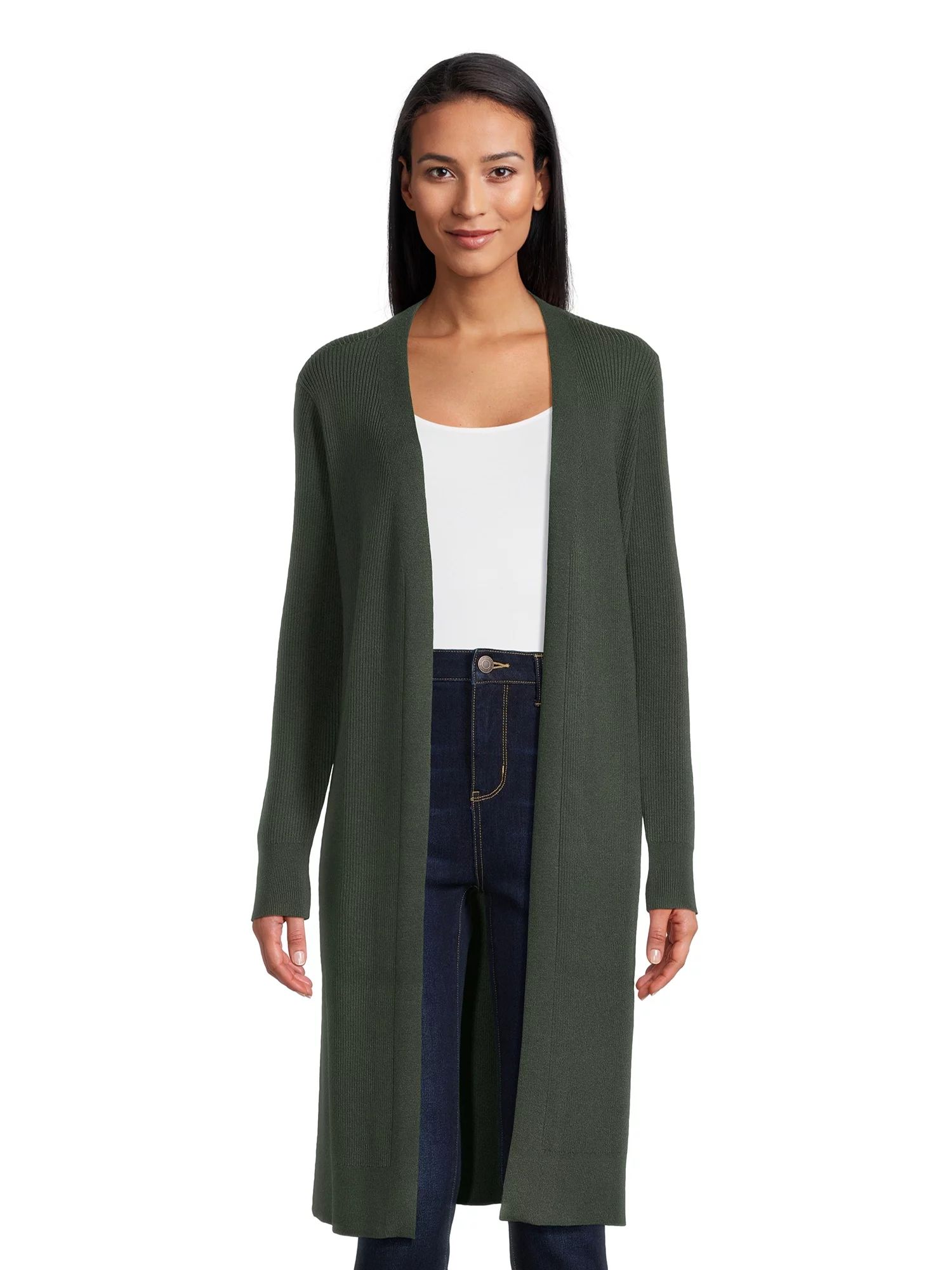 Time and Tru Women's Ribbed Duster, Sizes XS-3XL | Walmart (US)