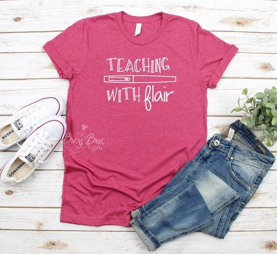 Teaching with Flair, Teacher Shirt, Teacher Tee, Teacher Gift, Free Shipping | Etsy (US)