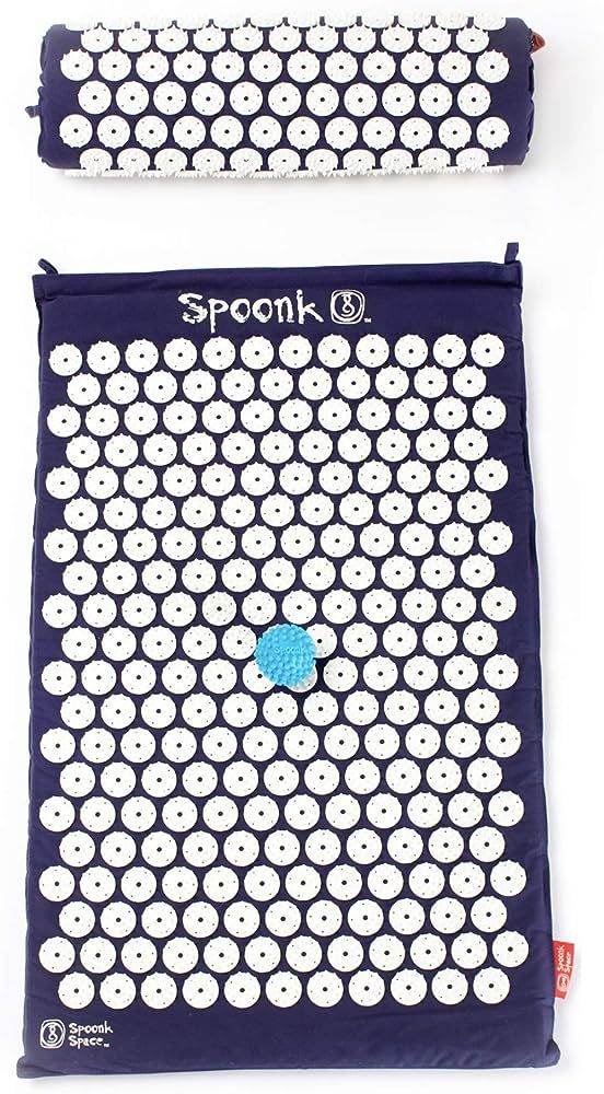 Spoonk Acupressure Eco Mat, Navy Blue - With Massage Ball, Travel Mat & Sling Bag - Back & Neck M... | Amazon (US)