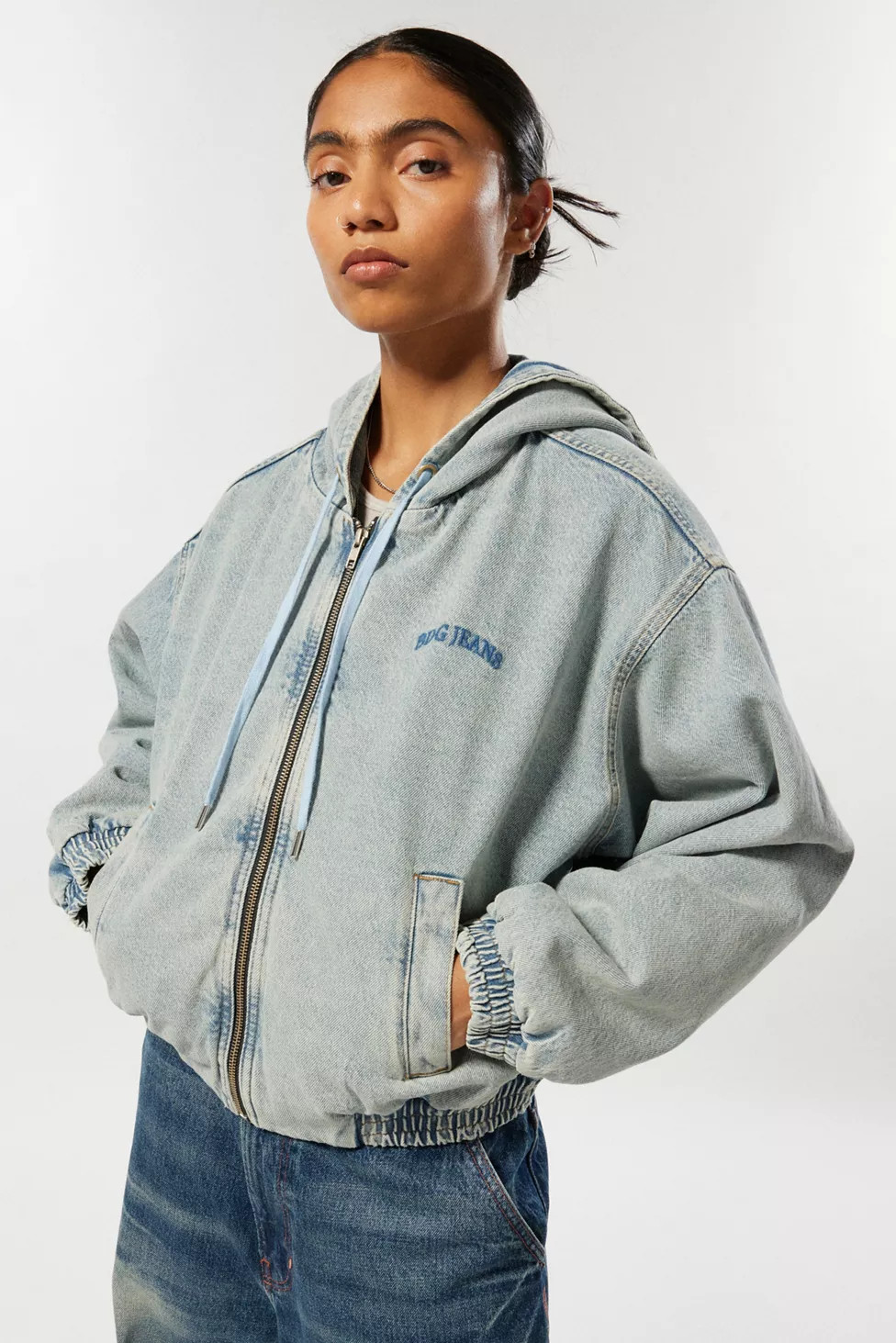 BDG Kelly Zip-Up Hooded Denim Jacket | Urban Outfitters (US and RoW)